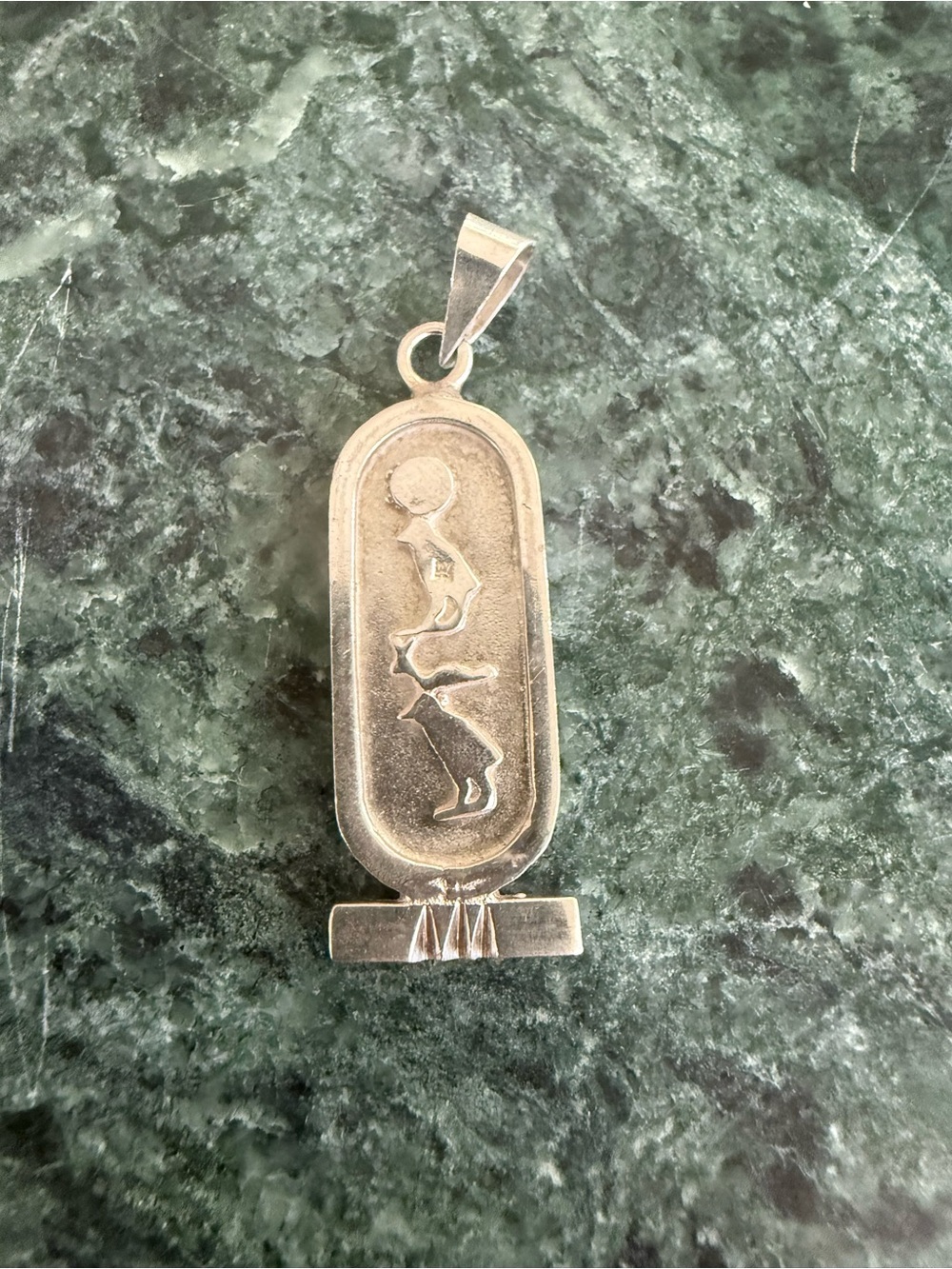 Sterling Silver Egyptian Cartouche Pendant - Silver 925